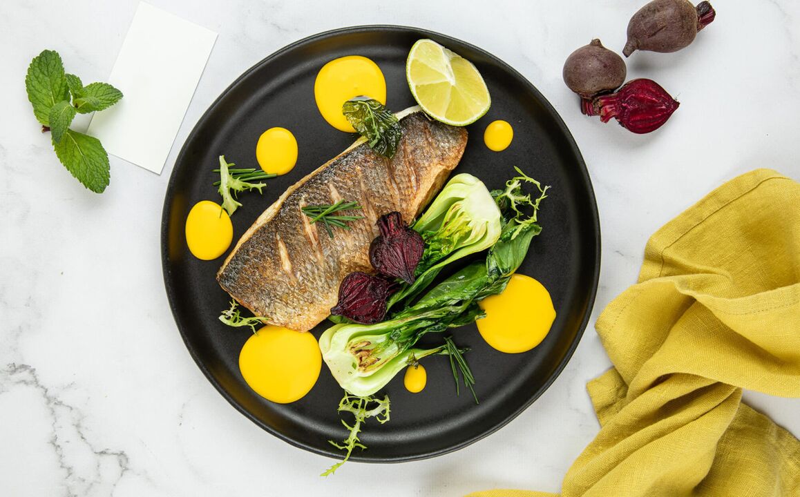 Sea bass fillet on Mediterranean diet